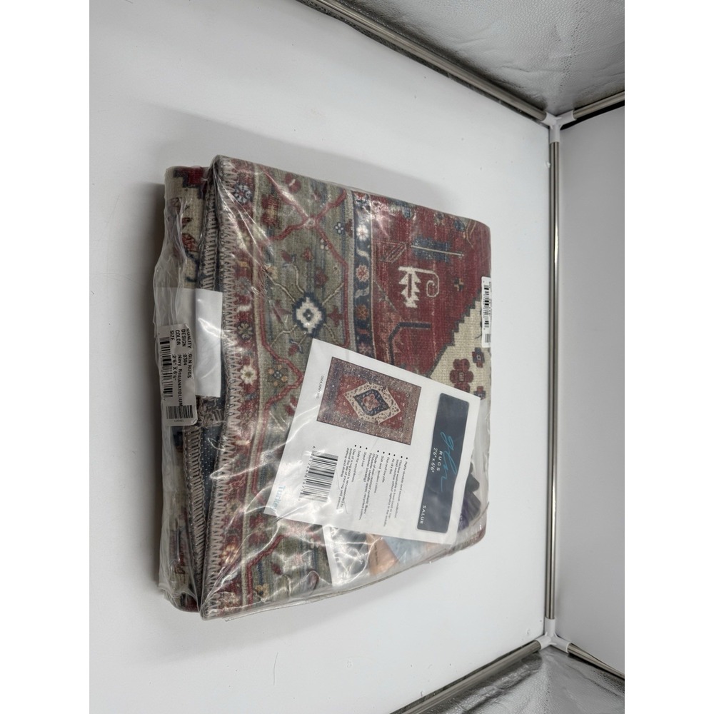 GLN Rugs Vintage Collection Machine Washable Area Rug Easy Clean 2'.6"x6'6" Red
